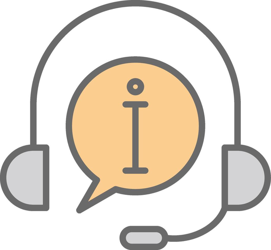 Customer Service Line Filled Light Icon vector