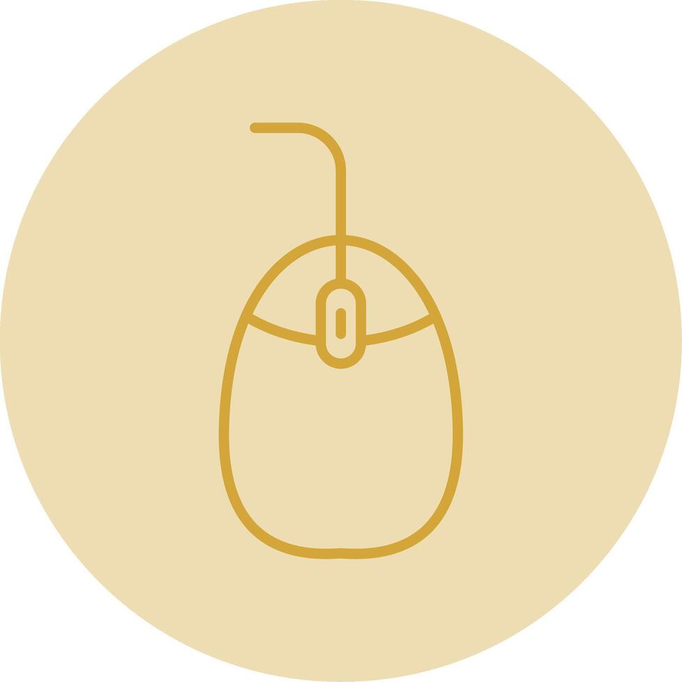 Mouse Line Yellow Circle Icon vector