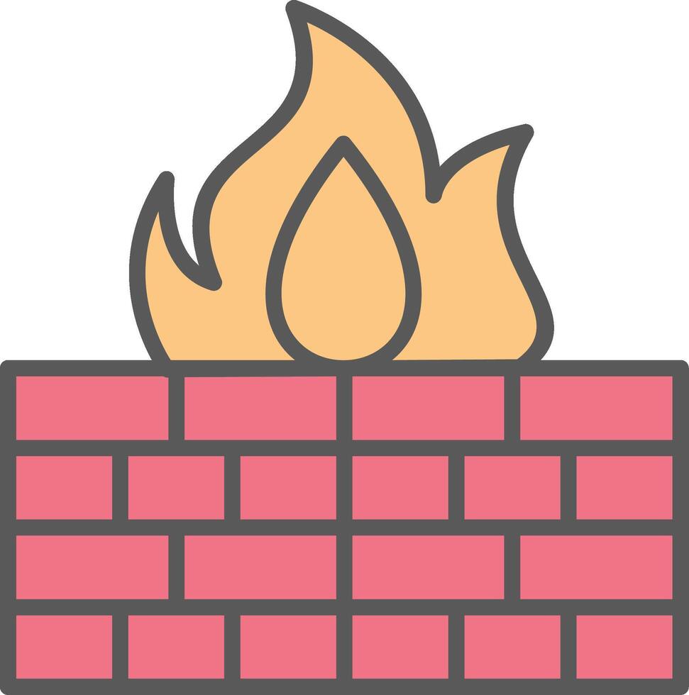 Firewall Line Filled Light Icon vector