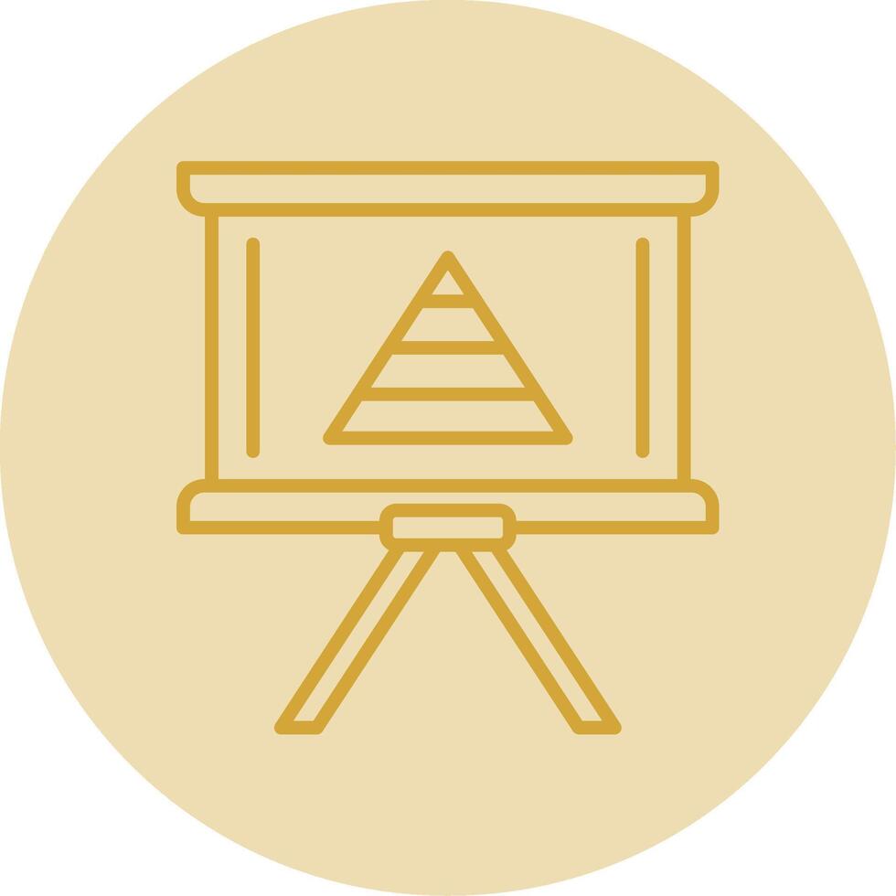 Pyramid Chart Line Yellow Circle Icon vector