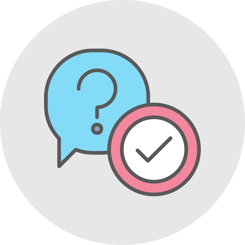 Question Line Filled Light Icon vector