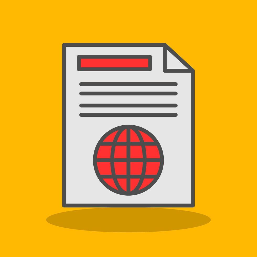 Document Filled Shadow Icon vector