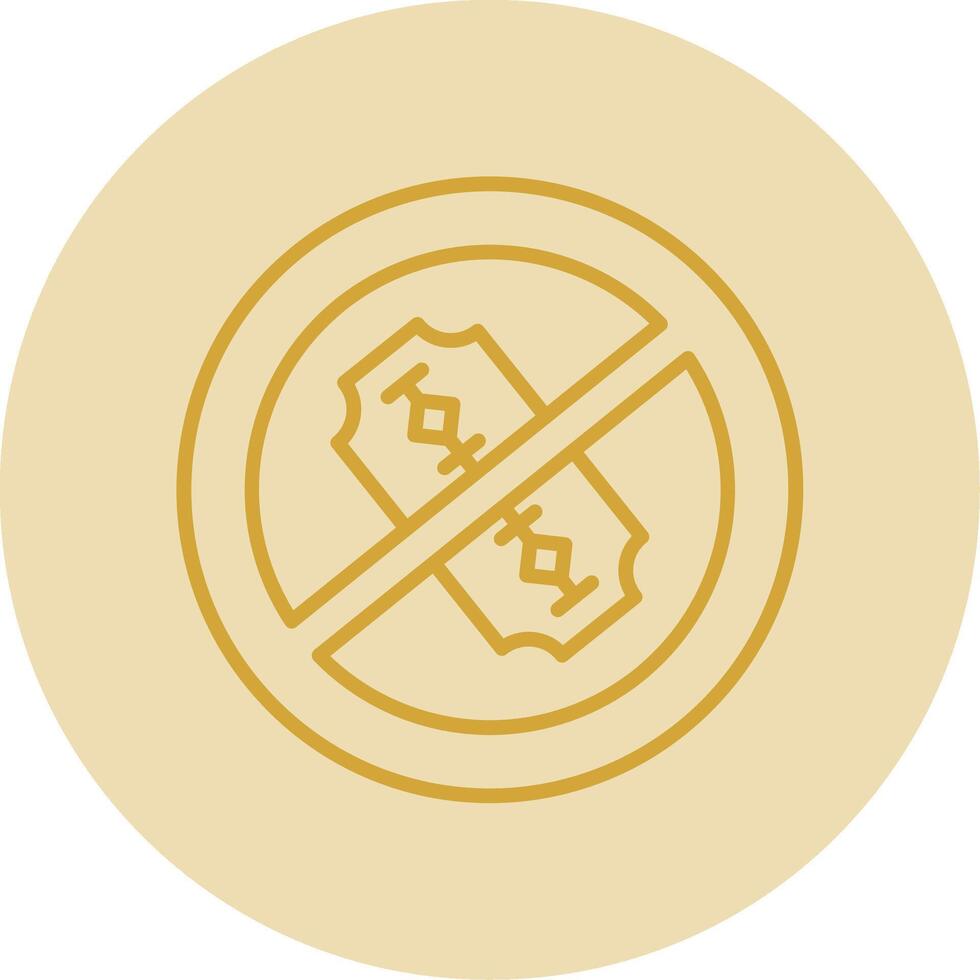 No Blade Line Yellow Circle Icon vector