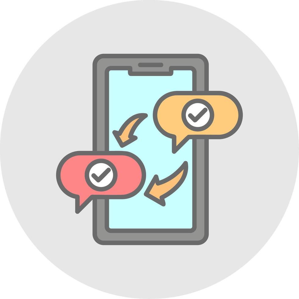 Text Message Line Filled Light Icon vector