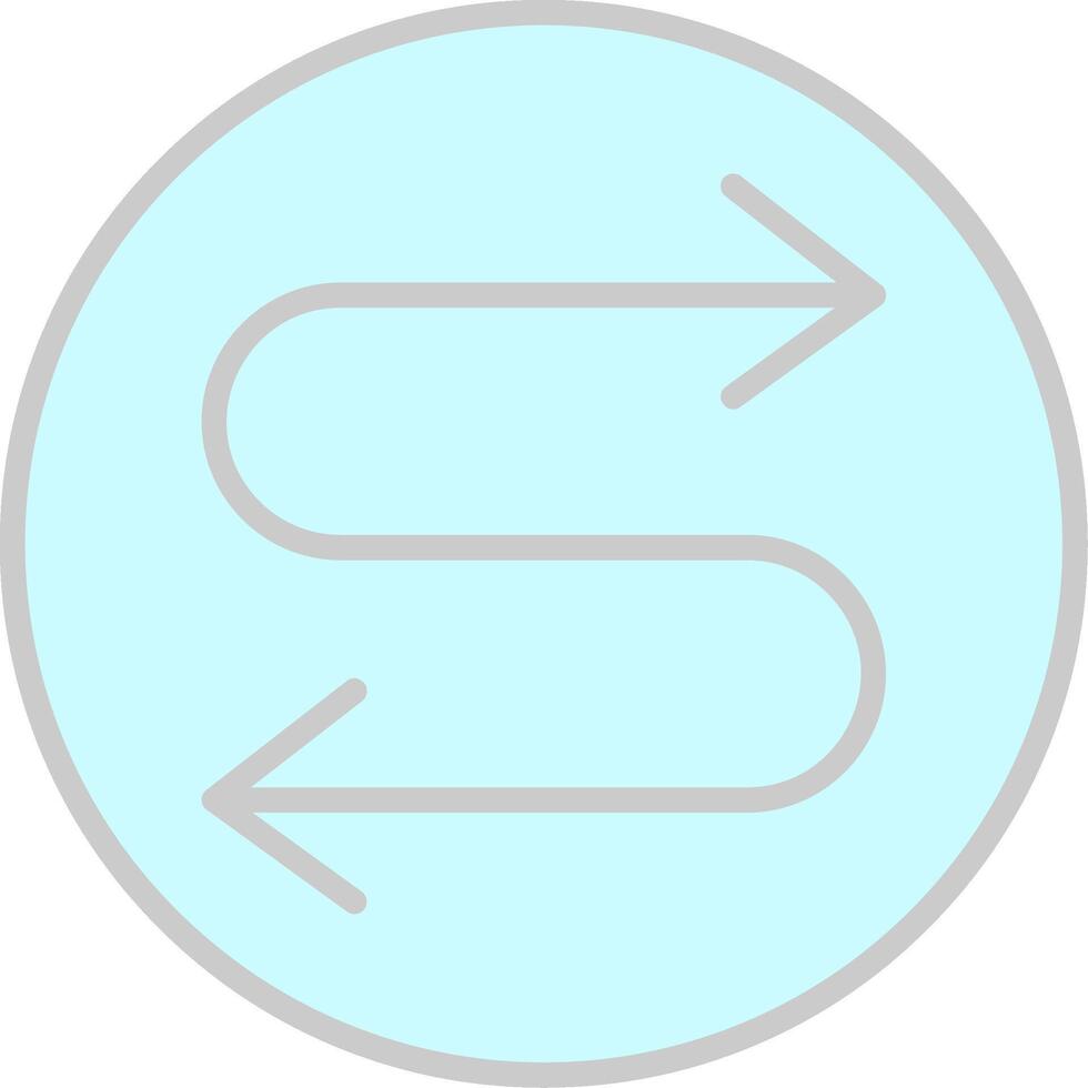 Zigzag Arrow Line Filled Light Icon vector