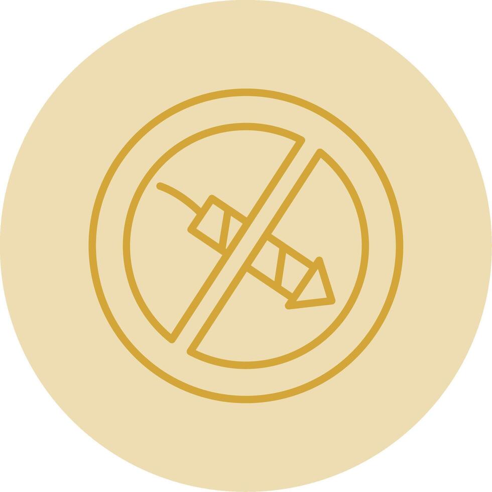No Firework Line Yellow Circle Icon vector