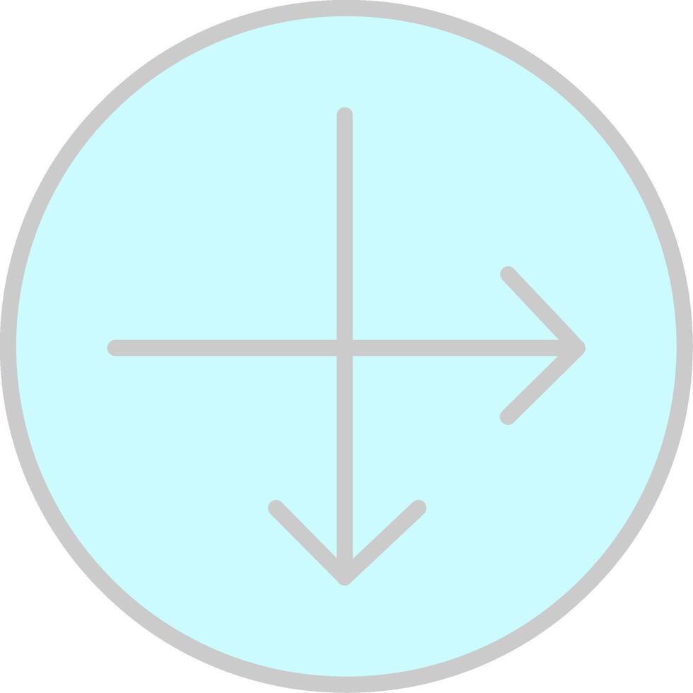 Intersect Line Filled Light Icon vector
