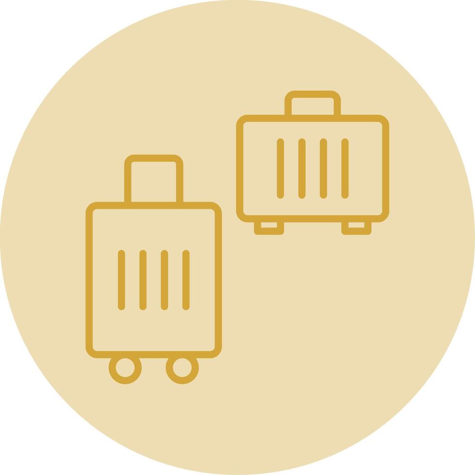 Suitcases Line Yellow Circle Icon vector
