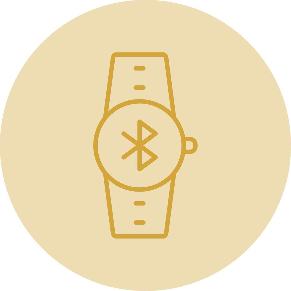 Bluetooth Line Yellow Circle Icon vector