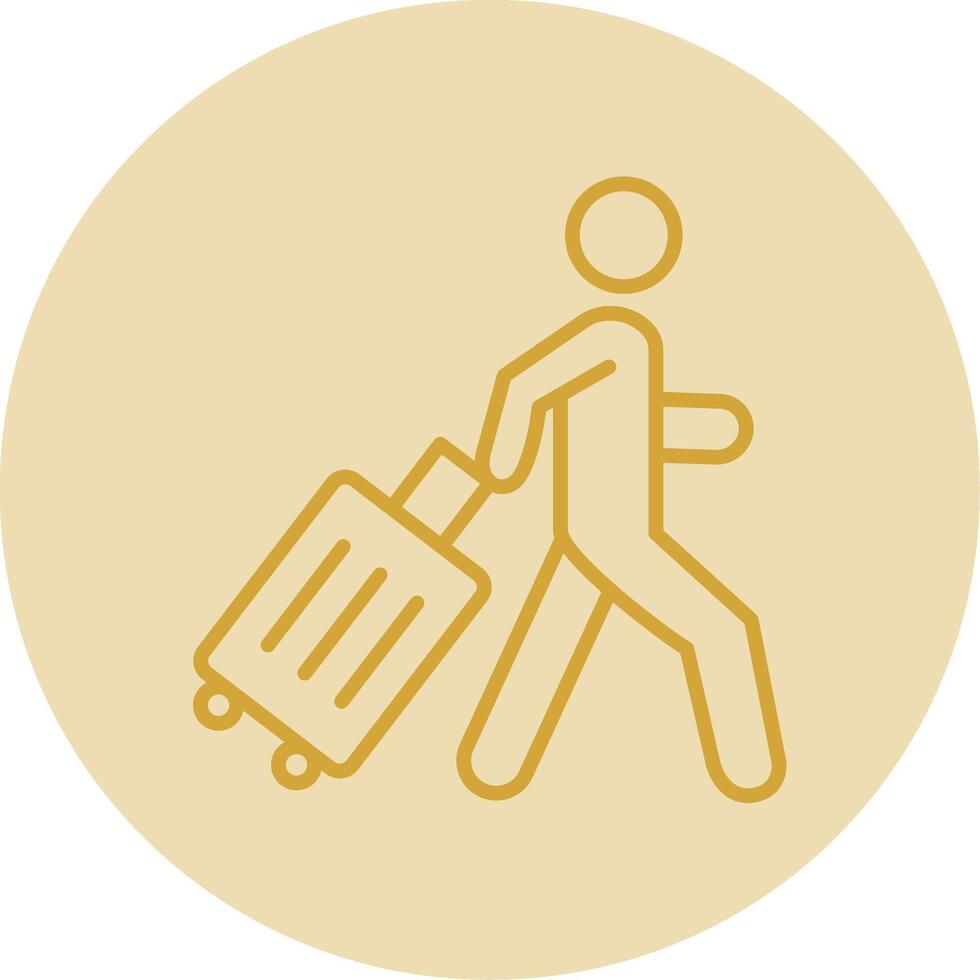 Man Line Yellow Circle Icon vector