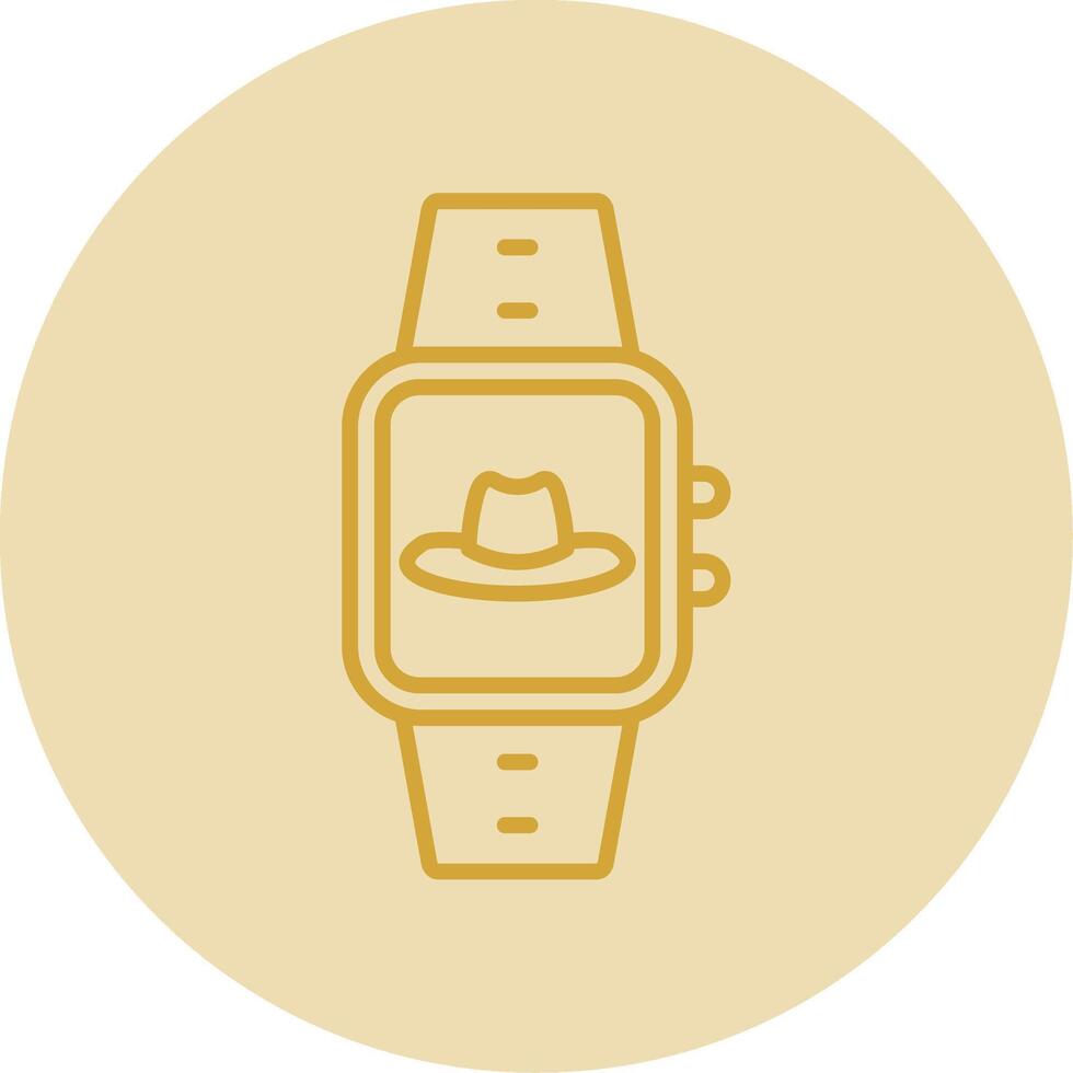 Watch Line Yellow Circle Icon vector