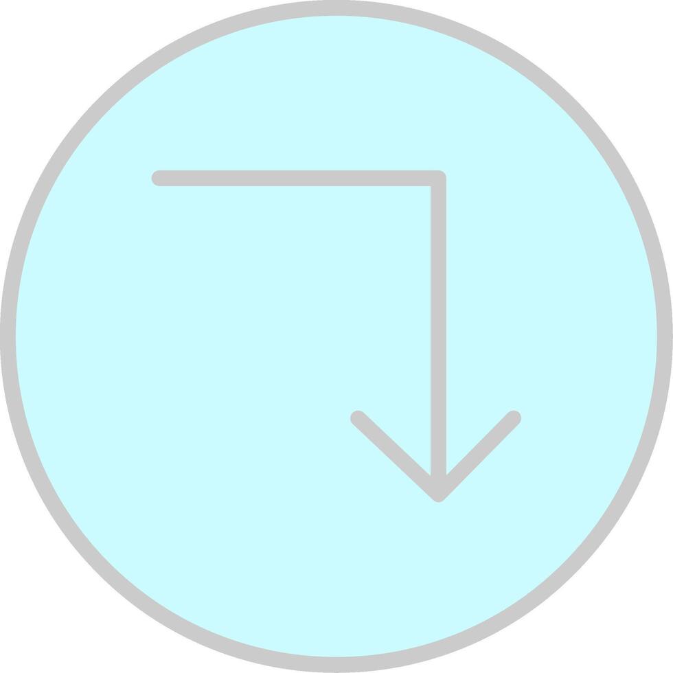 Turn Down Line Filled Light Icon vector