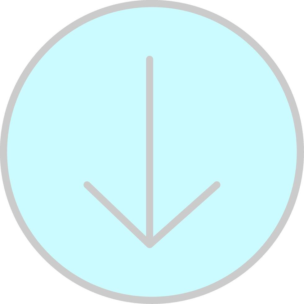 Down Arrow Line Filled Light Icon vector