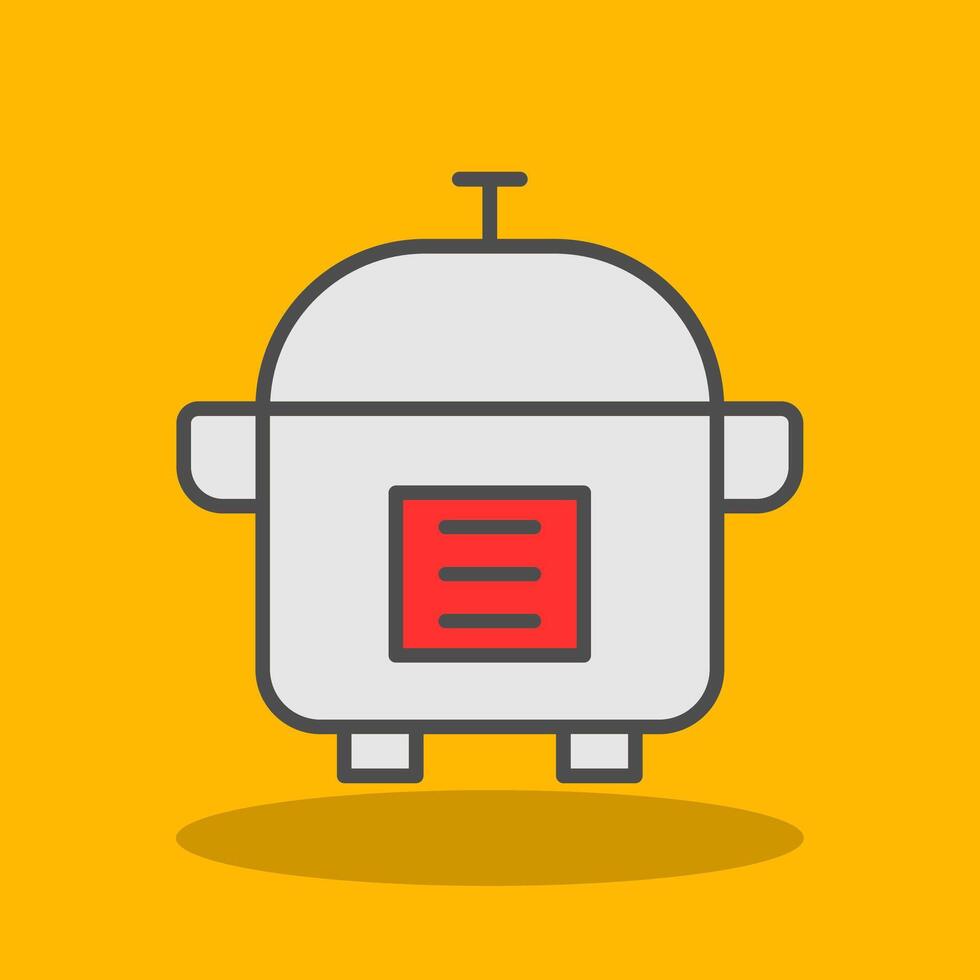 Slow Cooker Filled Shadow Icon vector