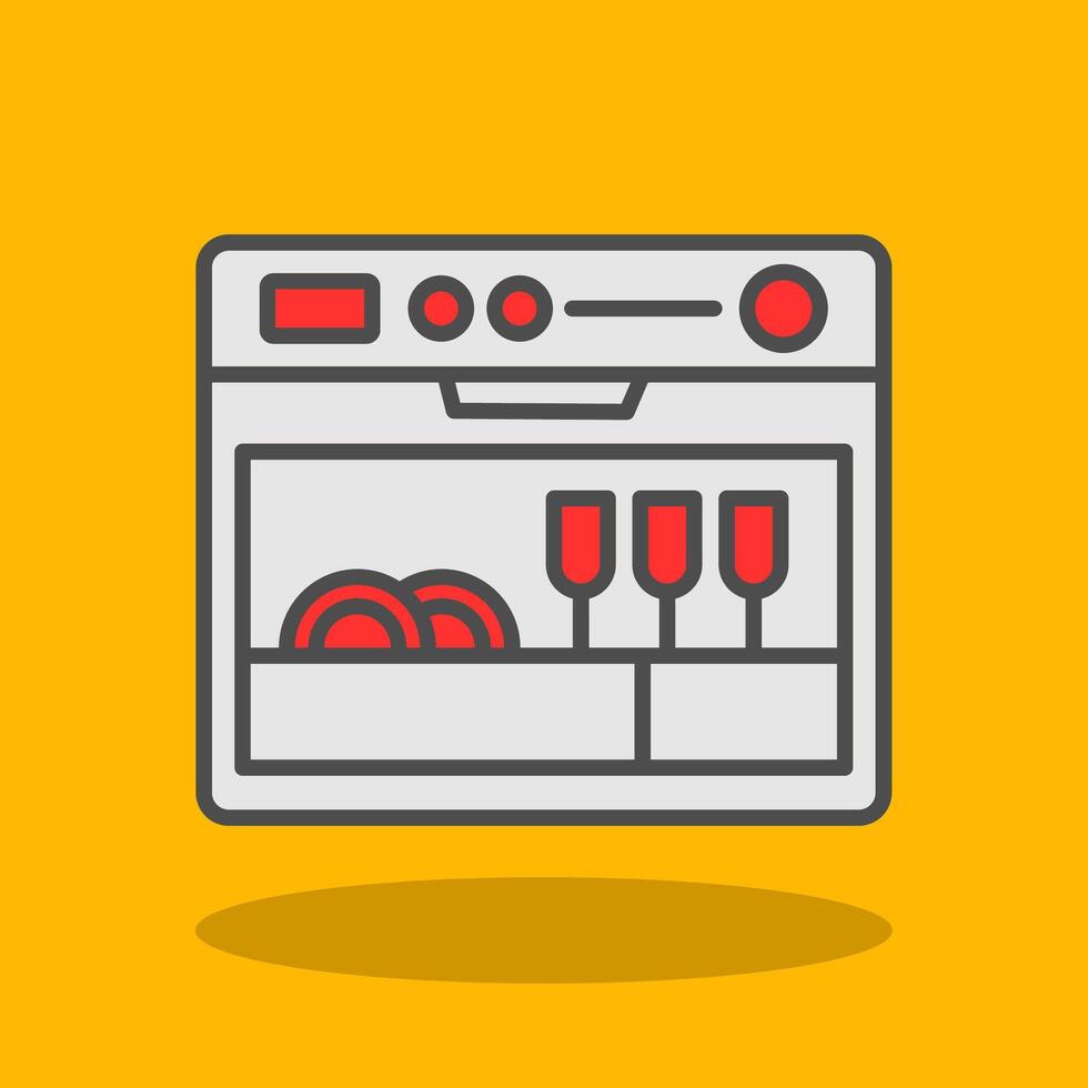 Dishwasher Filled Shadow Icon vector
