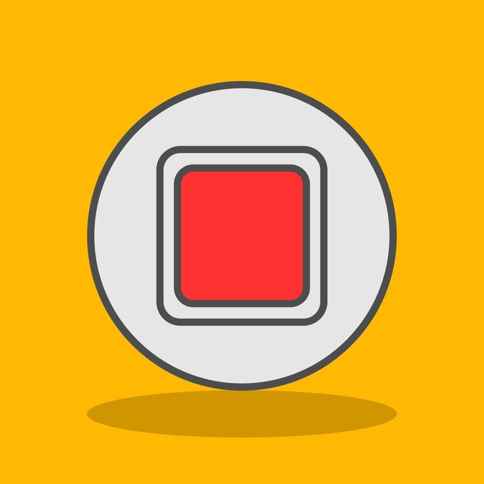 Stop Button Filled Shadow Icon vector