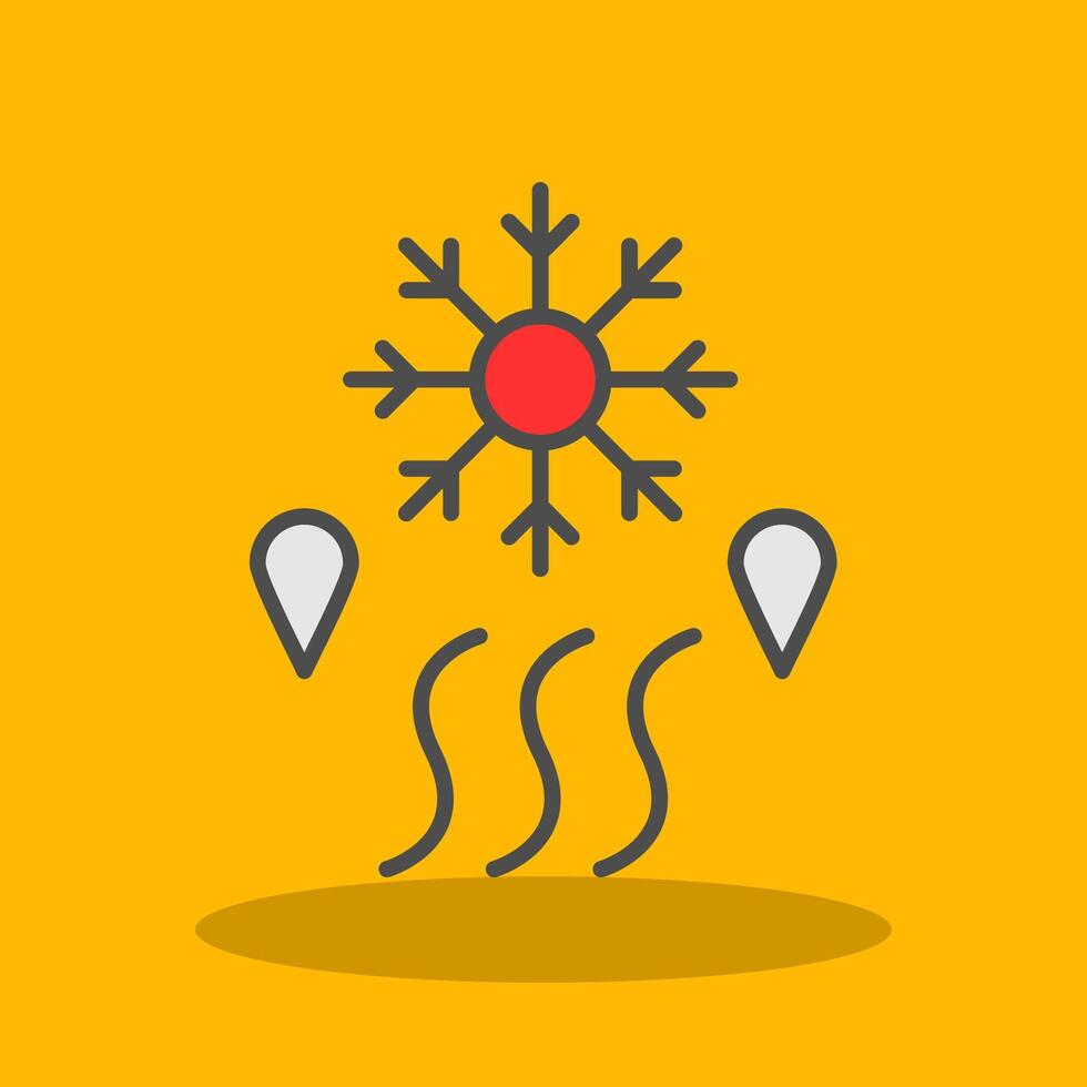 Defrosting Filled Shadow Icon vector