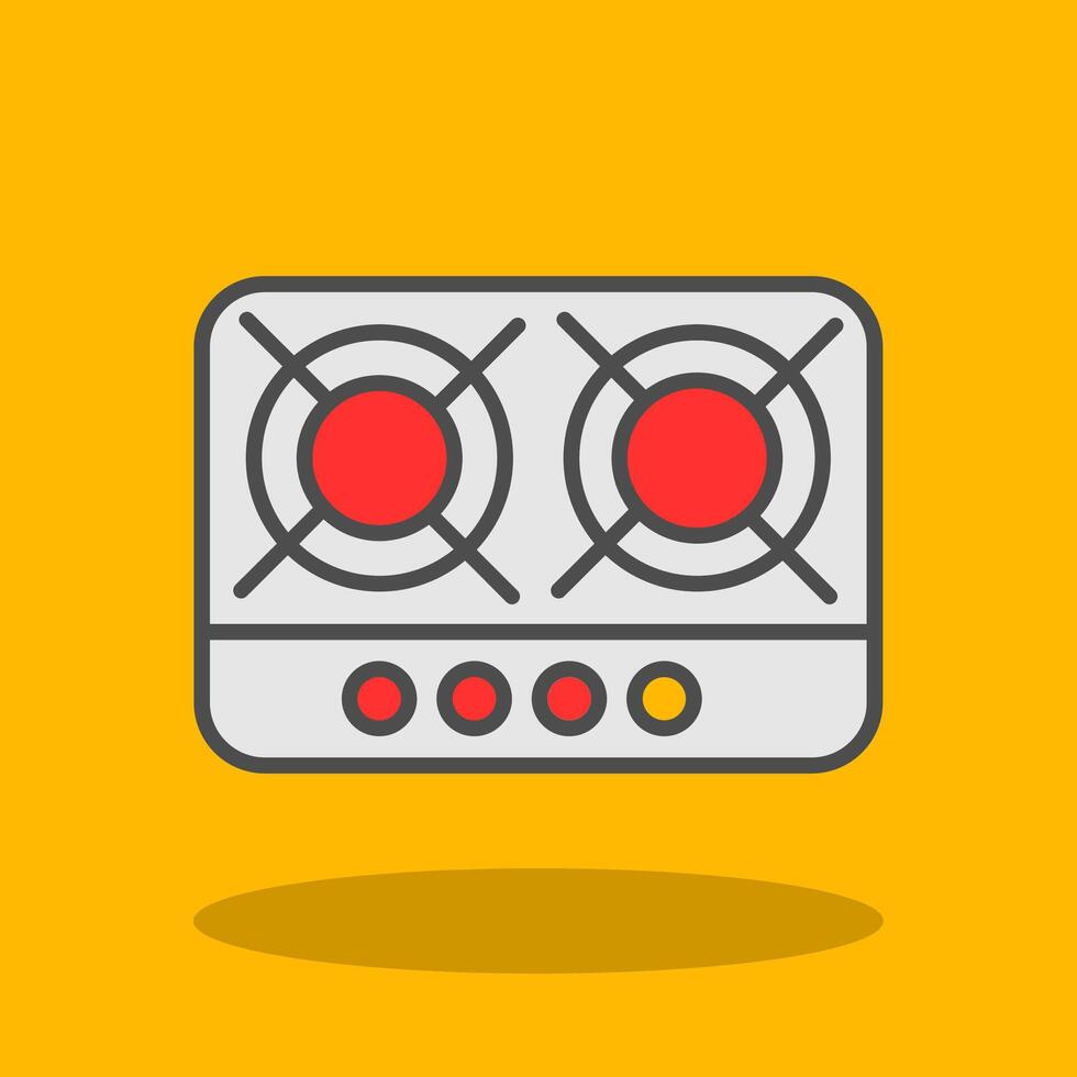 Hob Filled Shadow Icon vector