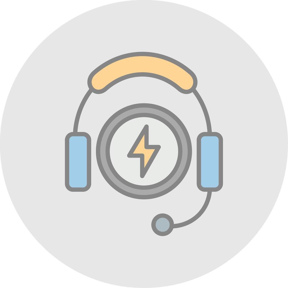 Headphones Line Filled Light Icon vector