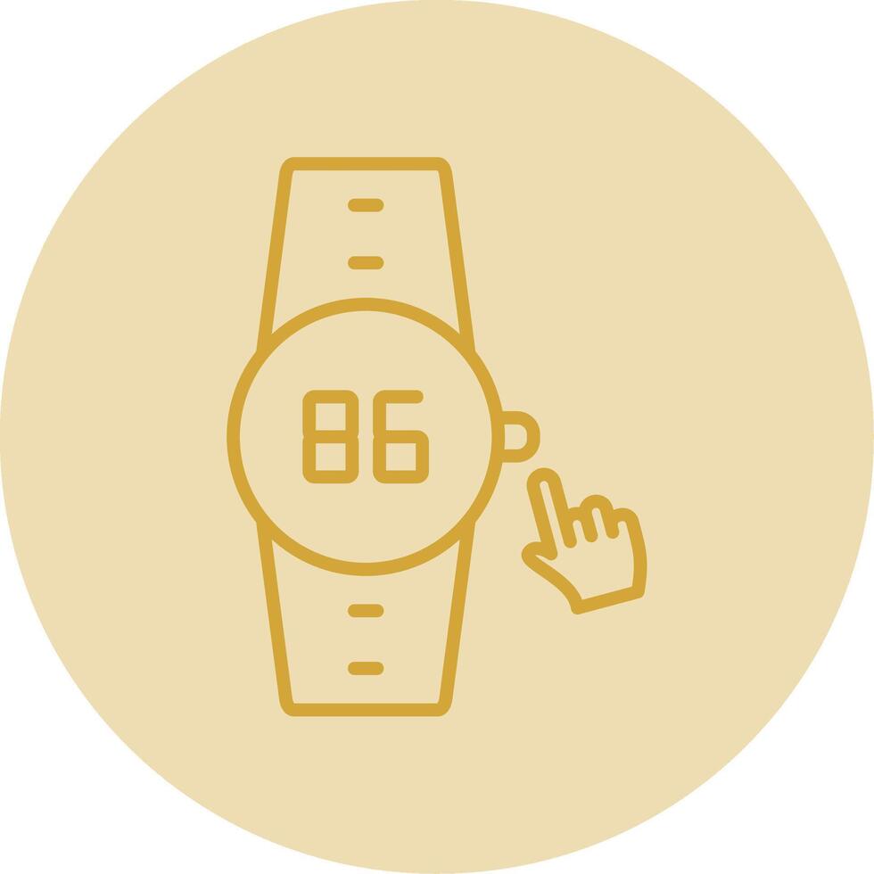 Button Line Yellow Circle Icon vector