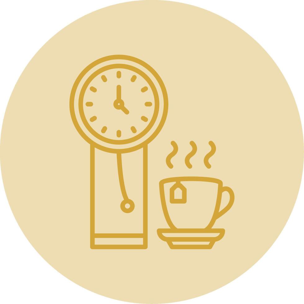 Clock Line Yellow Circle Icon vector