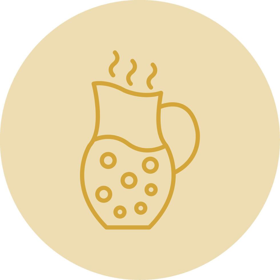 Jug Line Yellow Circle Icon vector