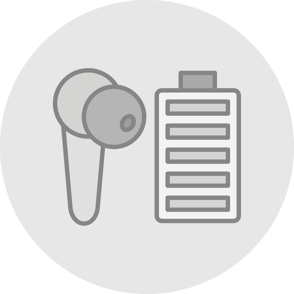 Earbud Line Filled Light Icon vector