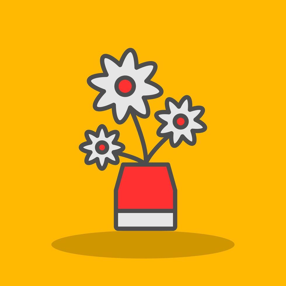 Flower Filled Shadow Icon vector