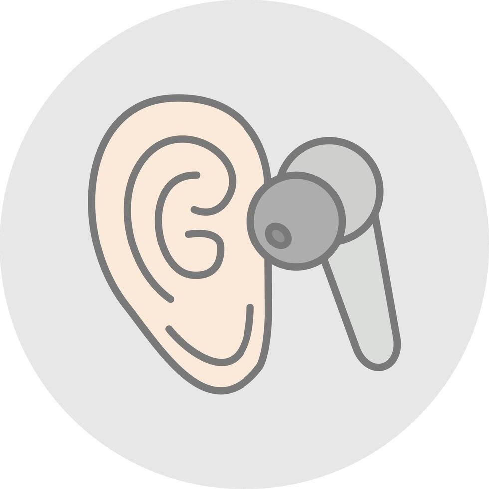 Listen Line Filled Light Icon vector