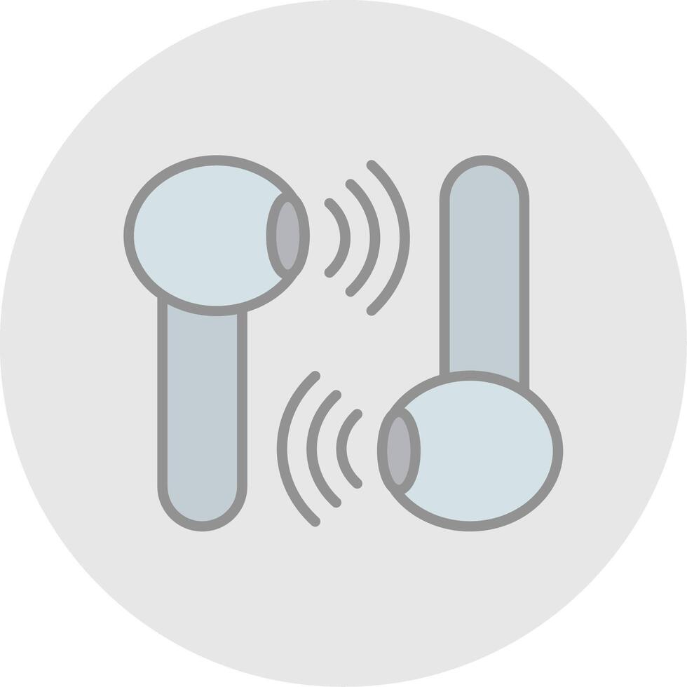 Earbud Line Filled Light Icon vector