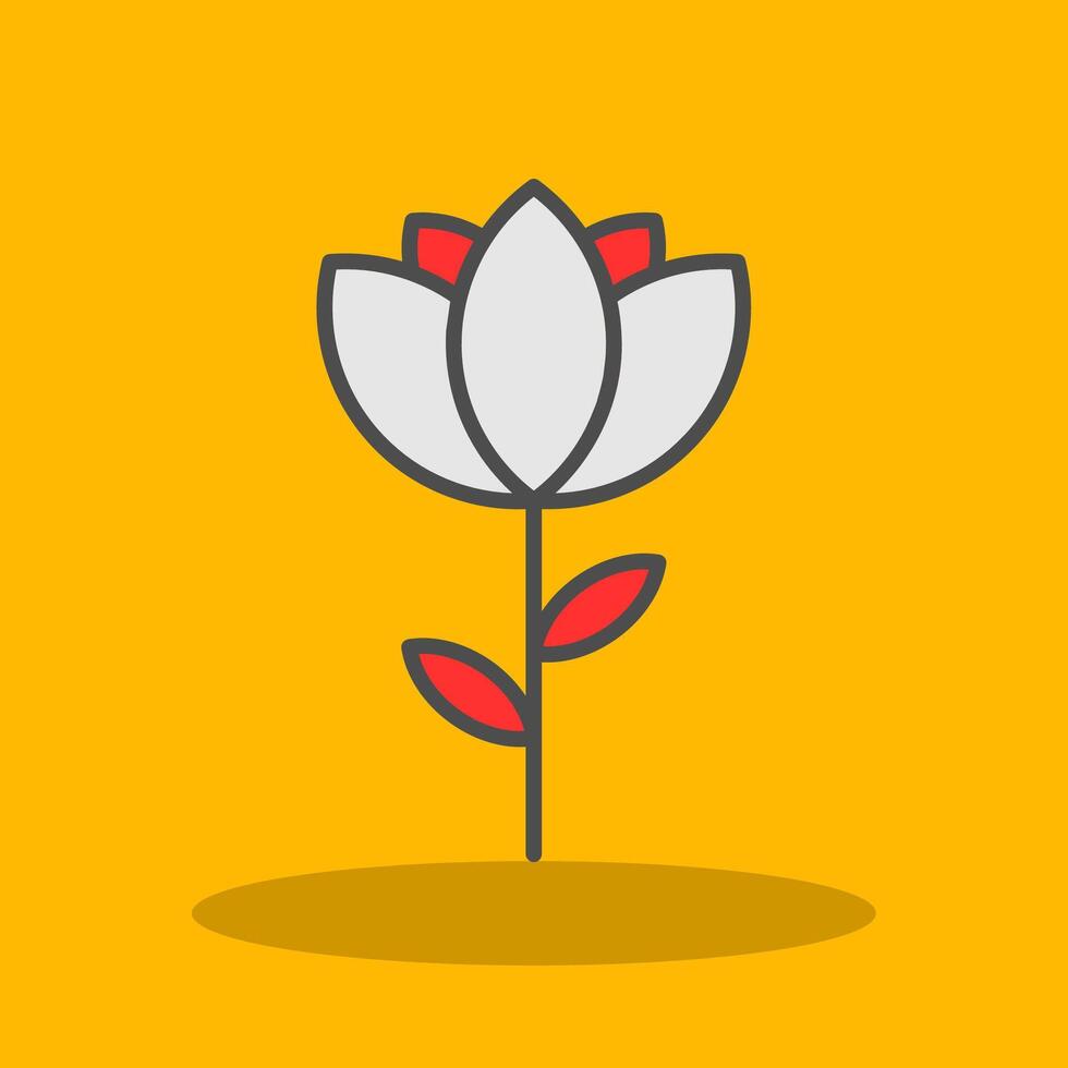 Flower Filled Shadow Icon vector