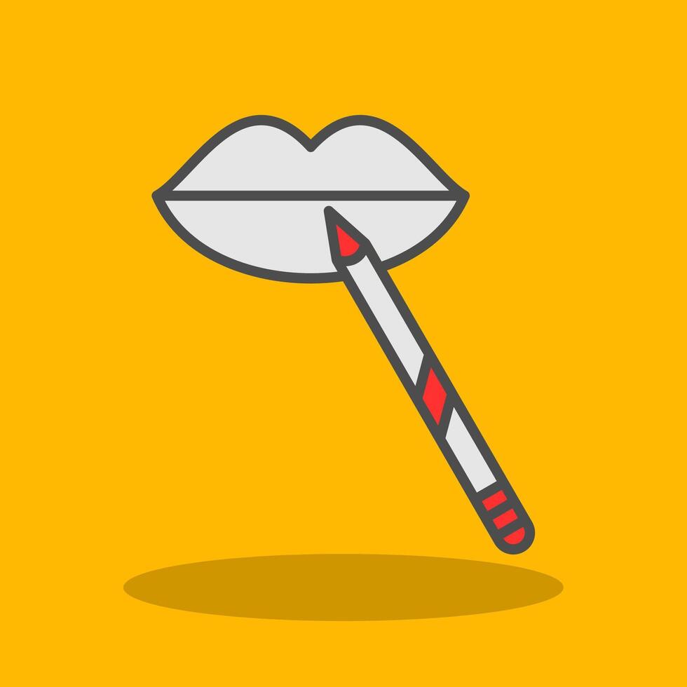 Lip Makeup Filled Shadow Icon vector