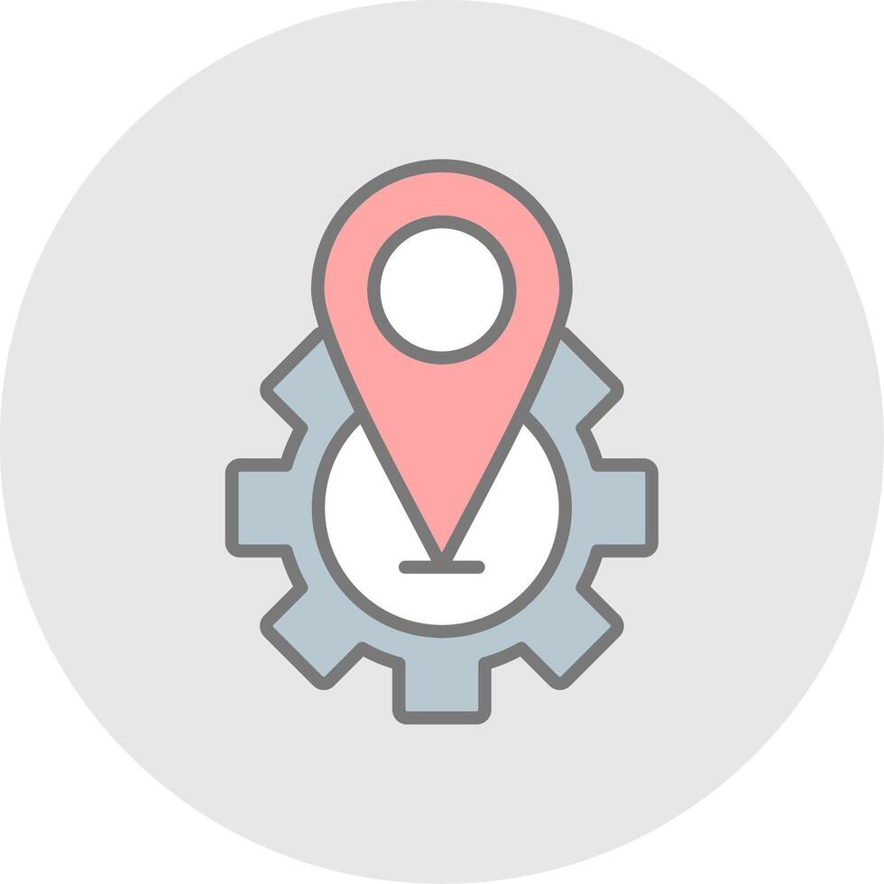 Location Line Filled Light Icon vector