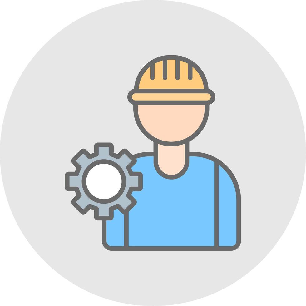 Worker Line Filled Light Icon vector
