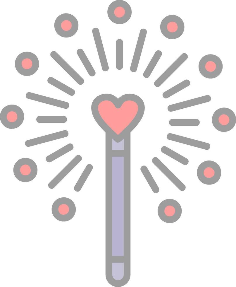 Magic Wand Line Filled Light Icon vector