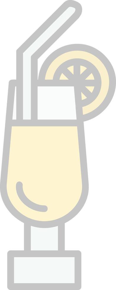 Cocktail Line Filled Light Icon vector