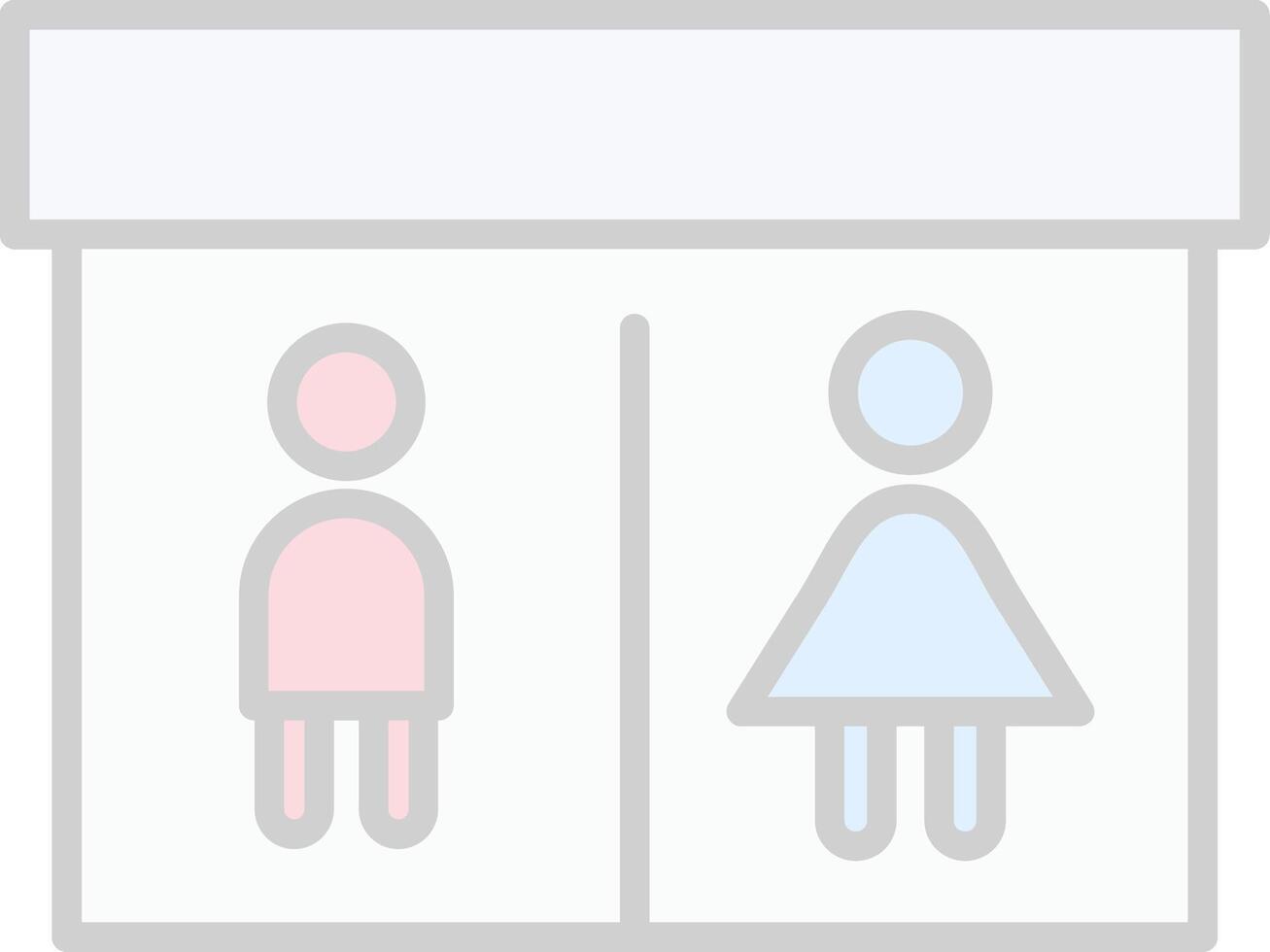 Public Toilet Line Filled Light Icon vector