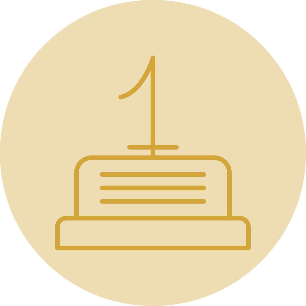 Number Line Yellow Circle Icon vector