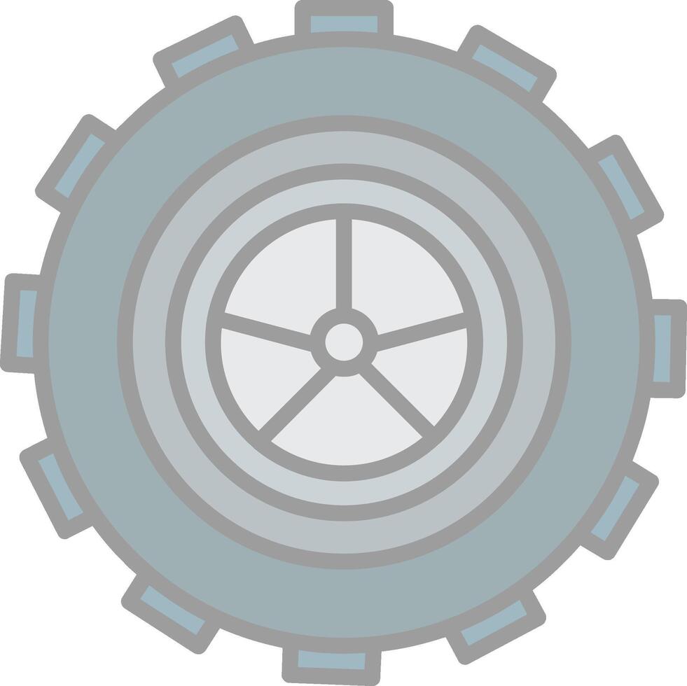 Tyre Line Filled Light Icon vector