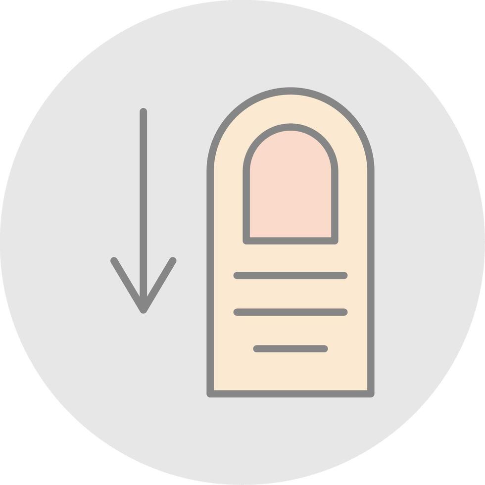 Tap Down Line Filled Light Icon vector