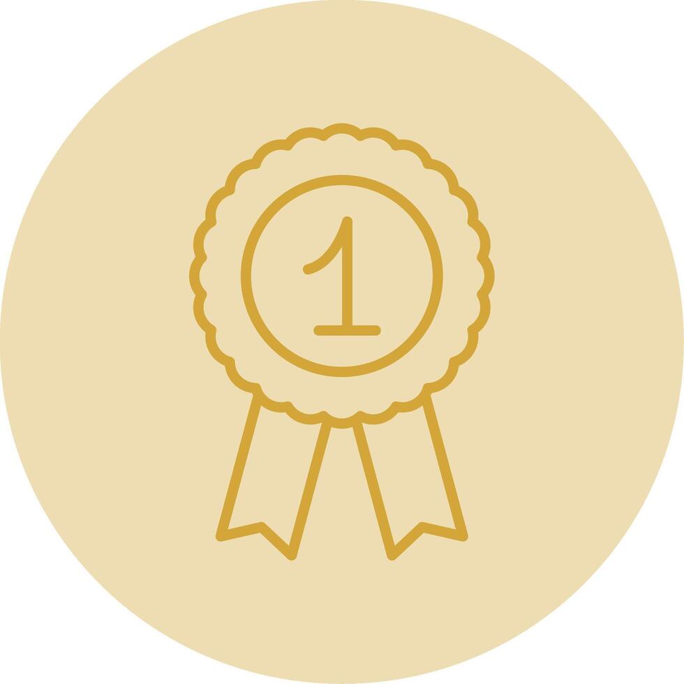 Badge Line Yellow Circle Icon vector