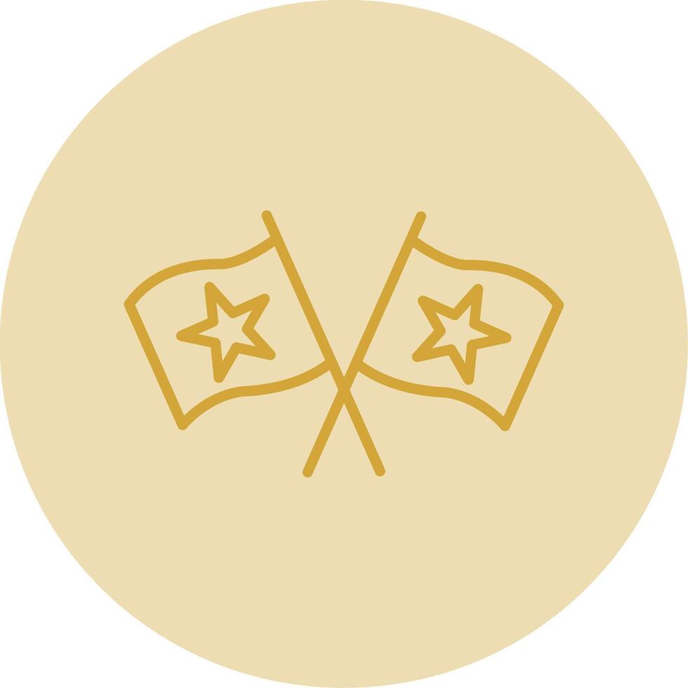Flags Line Yellow Circle Icon vector