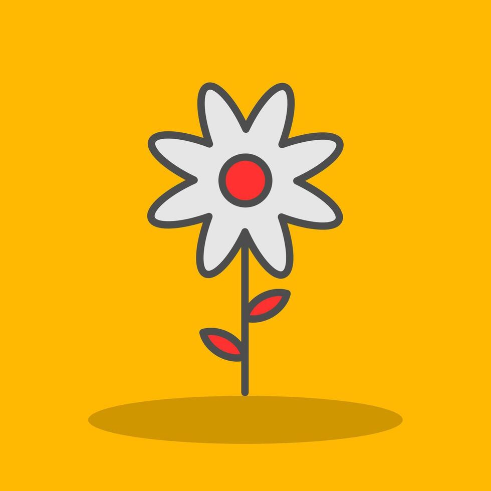 Flower Filled Shadow Icon vector