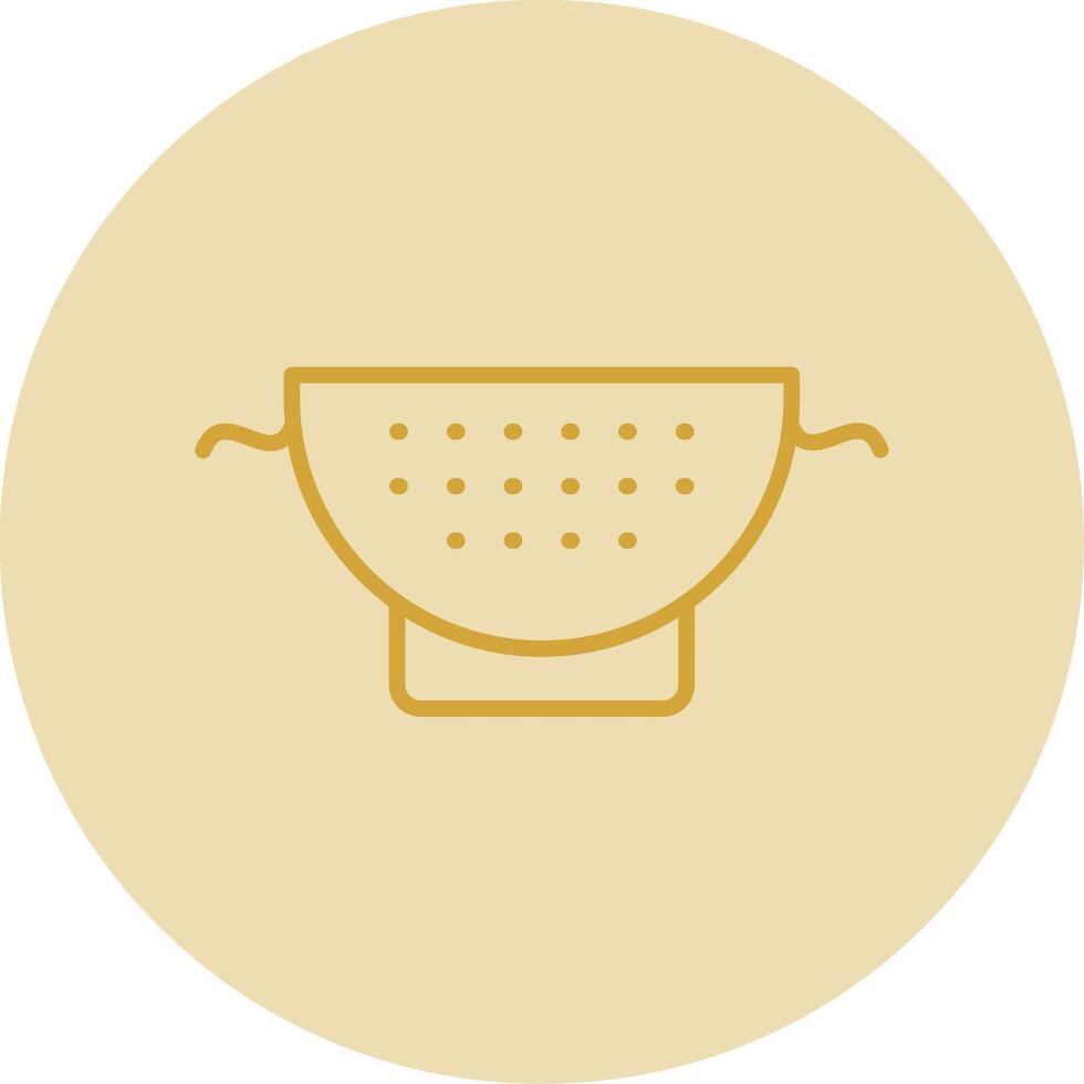 Strainer Line Yellow Circle Icon vector