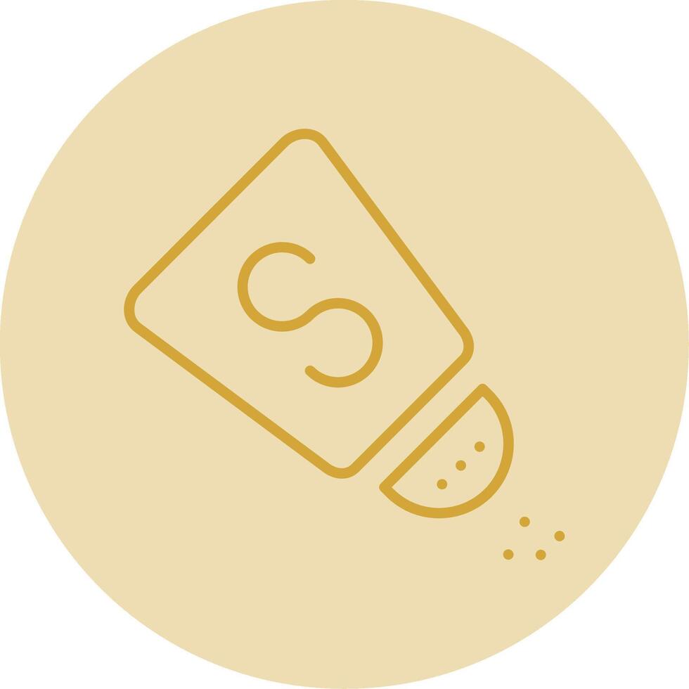 Salt Shaker Line Yellow Circle Icon vector