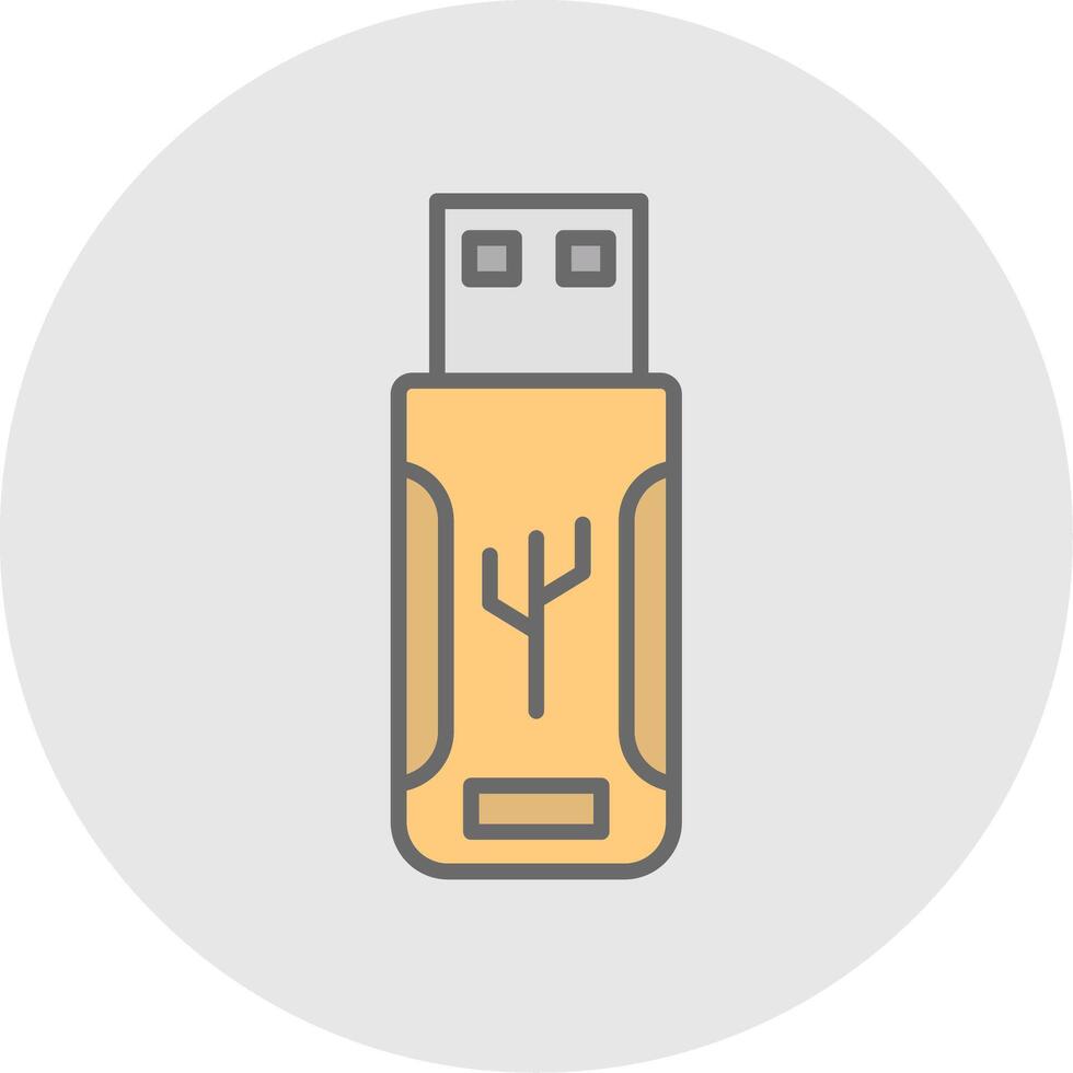 Flash Drive Line Filled Light Icon vector
