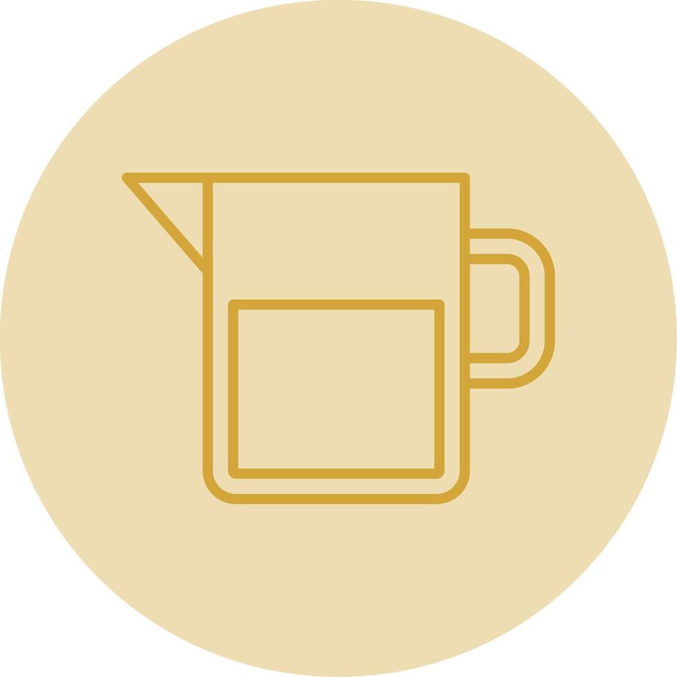 Water Jar Line Yellow Circle Icon vector