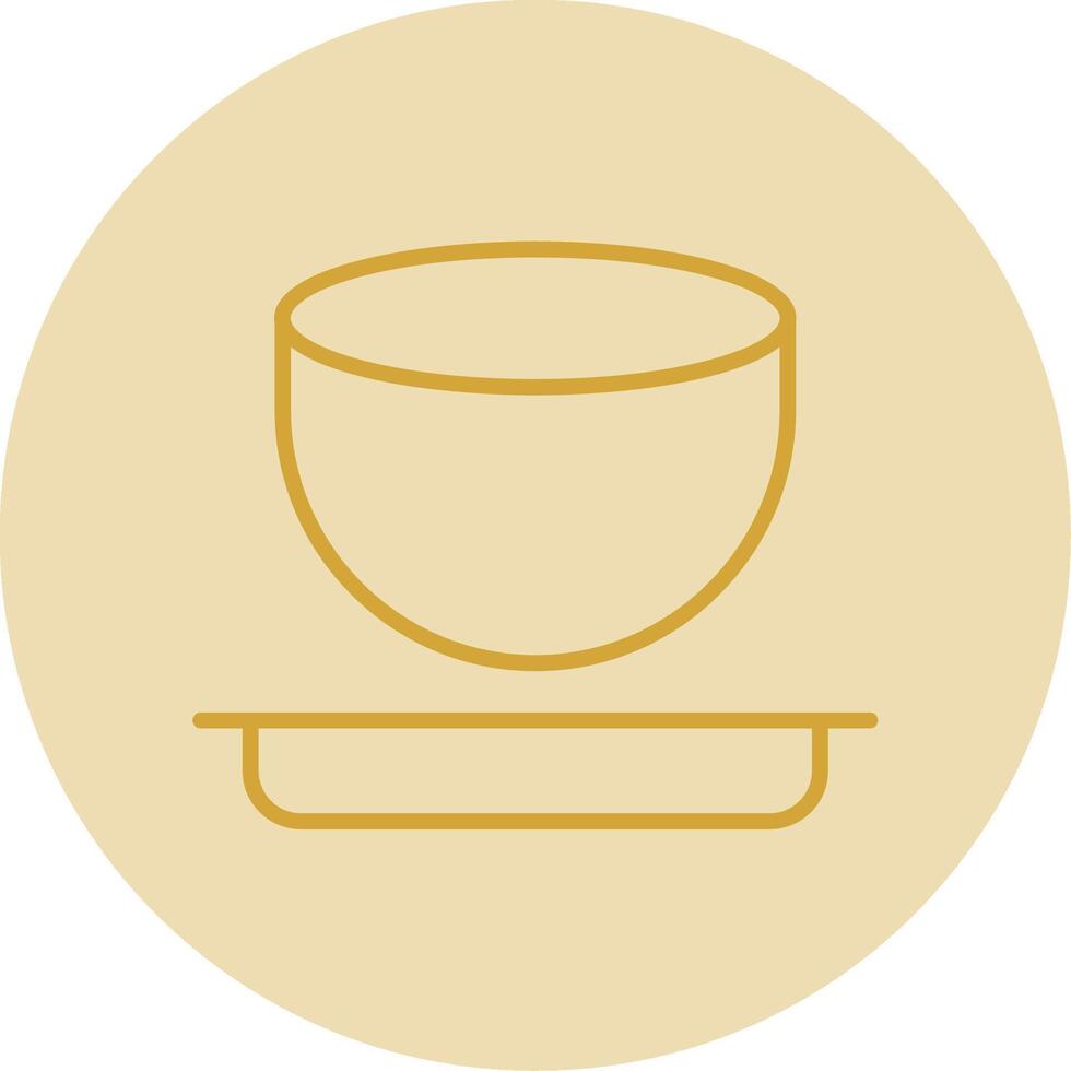 Bowl Line Yellow Circle Icon vector