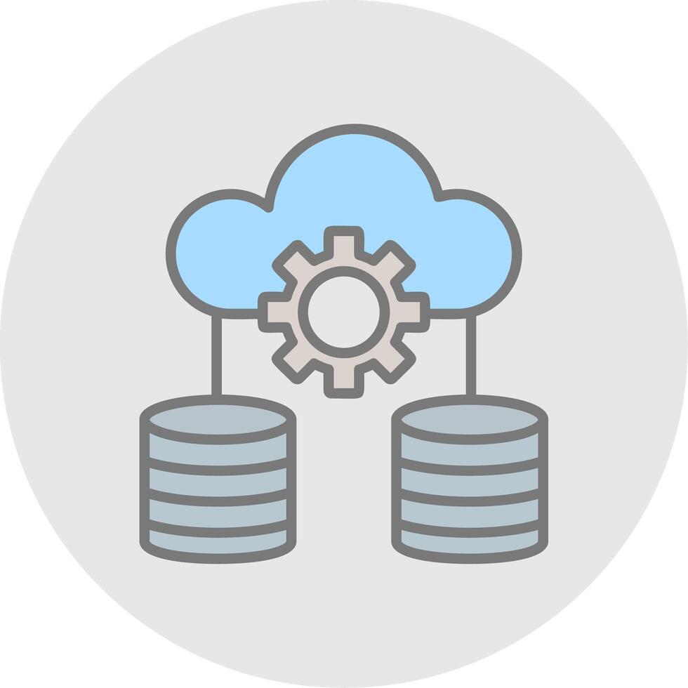 Data Storage Line Filled Light Icon vector
