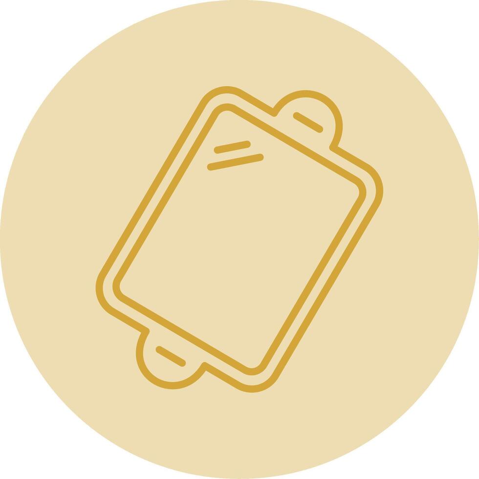 Baking trays Line Yellow Circle Icon vector